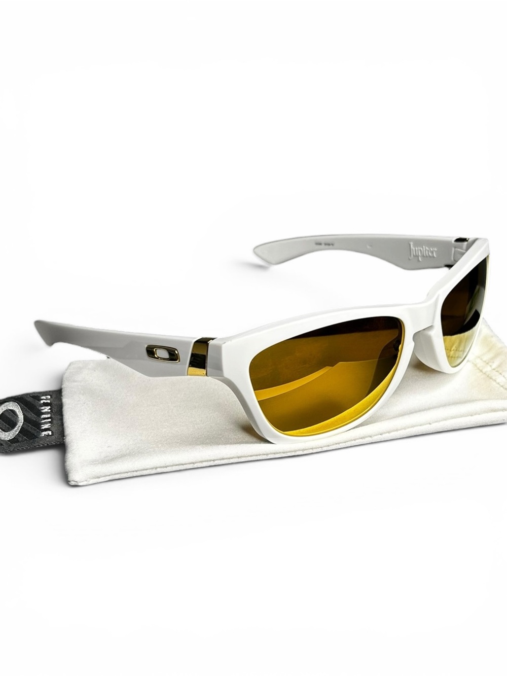 Oakley Jupiter Polished White 24K Gold‎ Iridium Sunglasses 03-249